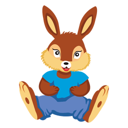 Diseño PNG Y SVG De Dibujos Animados De Conejo Con Ropa Para Camisetas