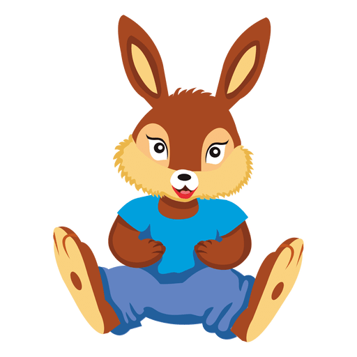 Kaninchen-Cartoon mit Kleidung PNG-Design