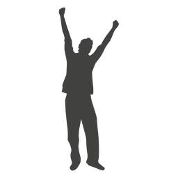Raising hands celebration silhouette 1 PNG Design