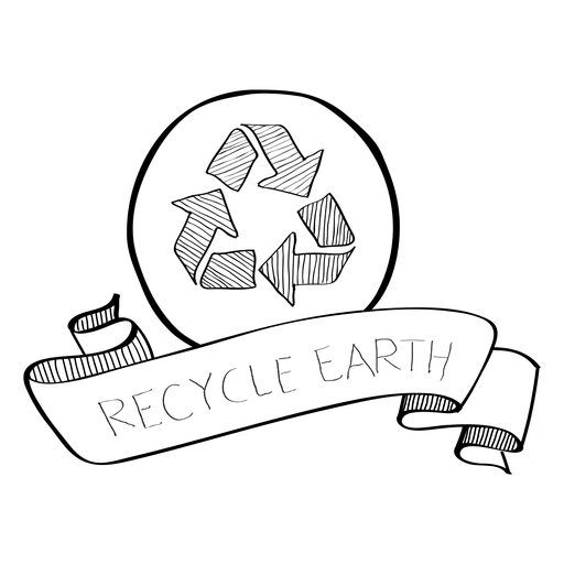 Recycle earth doodle ribbon PNG Design