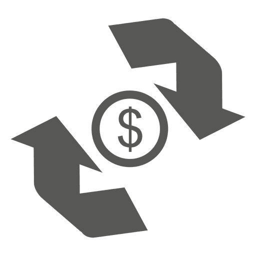 Icono de moneda de d?lar de reciclaje Diseño PNG
