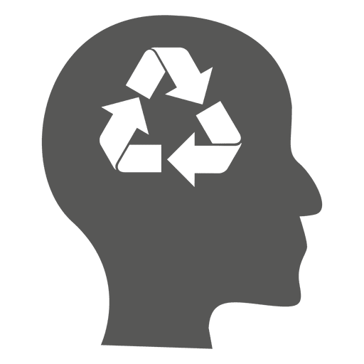 Recycling mind headshot PNG Design