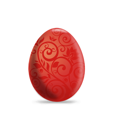 Huevo de pascua floral rojo Diseño PNG