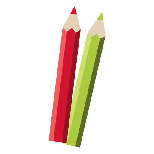 Red green color pencils PNG Design