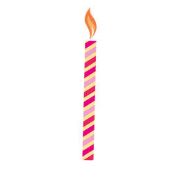 Vela de aniversário com listra vermelha Desenho PNG
