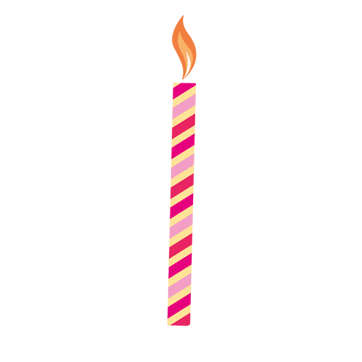 Red stripe birthday candle PNG Design