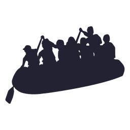 Silueta de rafting en el río Diseño PNG