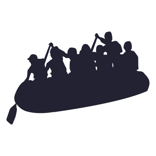 River Rafting Silhouette PNG-Design