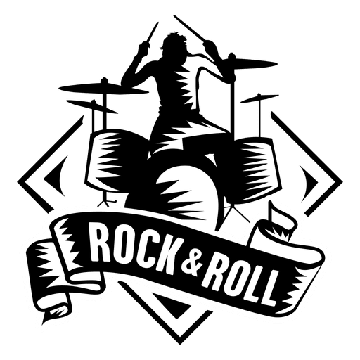 Rock and roll badge PNG Design