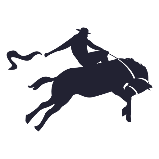 Rodeo cowboy silhouette PNG Design