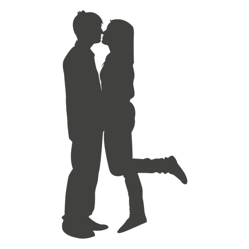 Download Romantic couple kissing silhouette - Transparent PNG & SVG ...