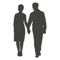 Romantic couple walking silhouette 6 Transparent PNG