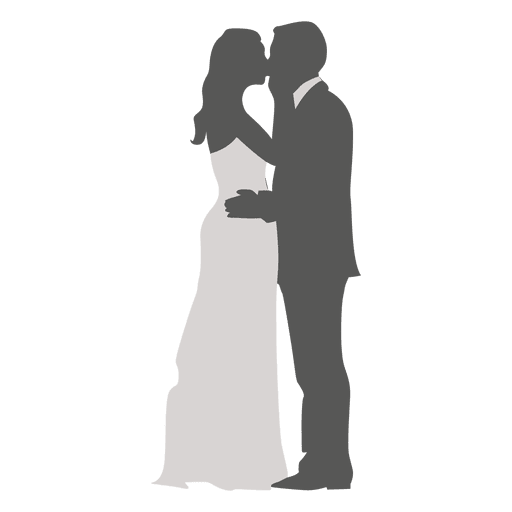 Romantic wedding couple kissing PNG Design