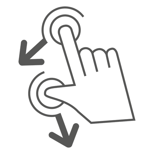 Rotate left gesture icon PNG Design