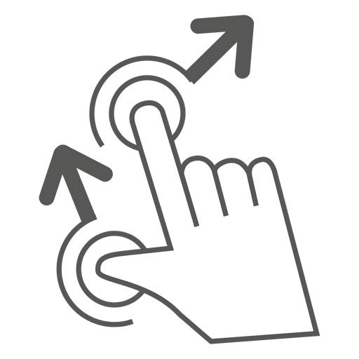 Girar el icono de gesto a la derecha Diseño PNG