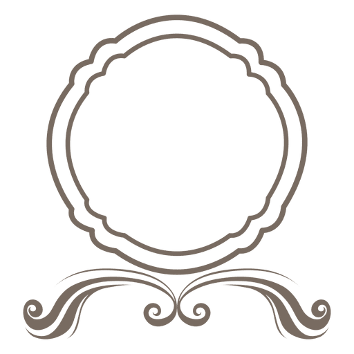 Round frame swirls decoration PNG Design