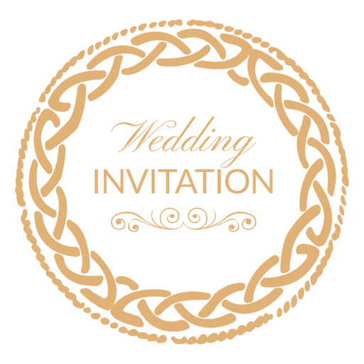 Round wedding invitation label 1 PNG Design