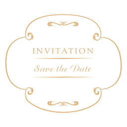 Round wedding invitation label 2 PNG Design