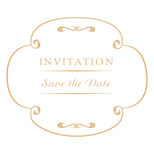 Round wedding invitation label 2 PNG Design