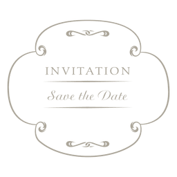 Round wedding invitation label 4 PNG Design