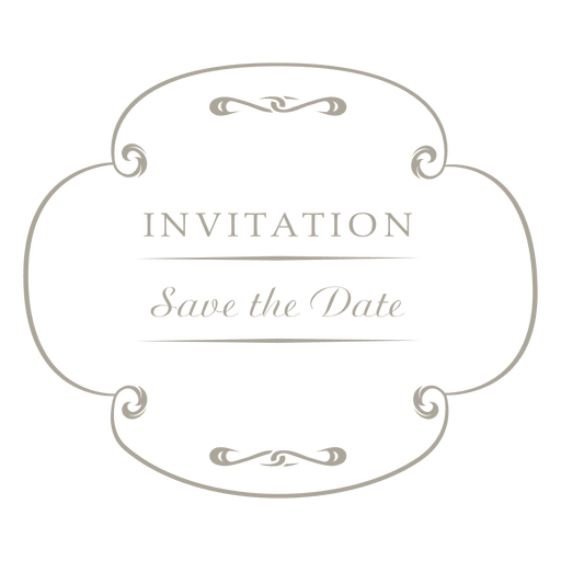 Round wedding invitation label 4 PNG Design