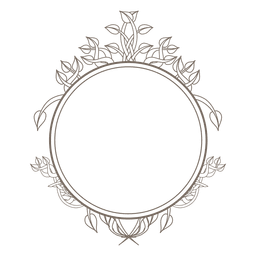 Decoração de redemoinhos de moldura arredondada Desenho PNG