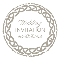 Rounded wedding invitation label 6 PNG Design