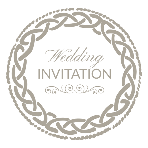 Rounded wedding invitation label 6 PNG Design