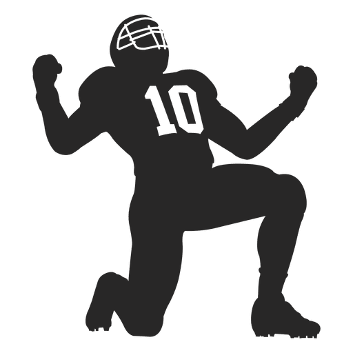 Rugby player celebrating silhouette