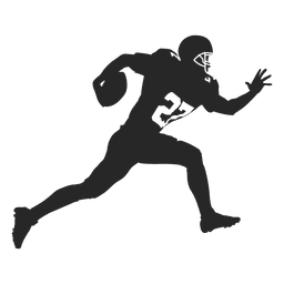 Silhueta de jogador de rugby correndo Desenho PNG