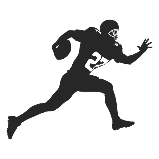 Rugby player running silhouette