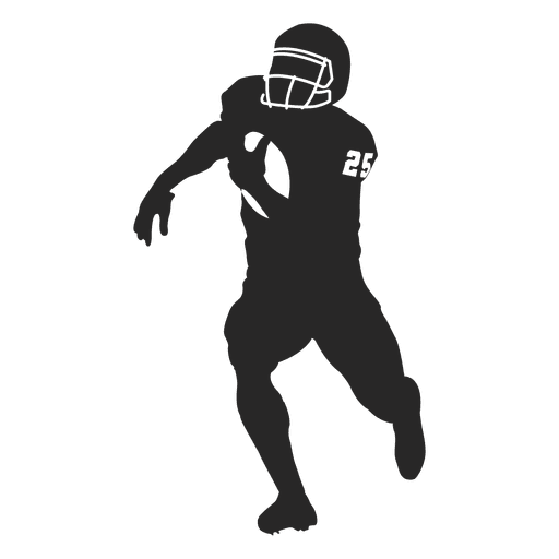 Laufendes Schattenbild des Rugbyspielers 1 PNG-Design
