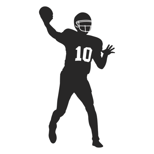 Rugby player throwing silhouette PNG Design