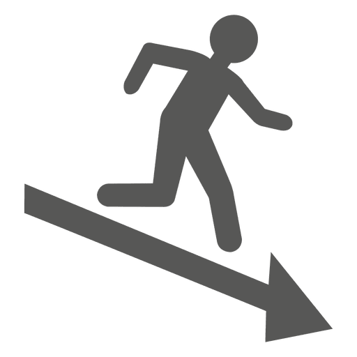 Running down on arrow PNG Design