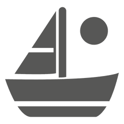 Icono de sol de barco de vela