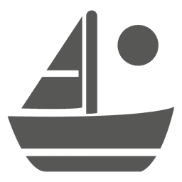 Sail boat sun icon PNG Design
