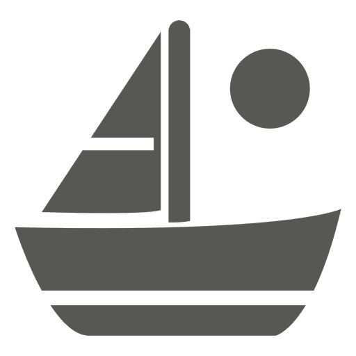 Icono de sol de barco de vela Diseño PNG