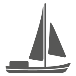 Sailboat Flat Icon Silhouette Transparent PNG