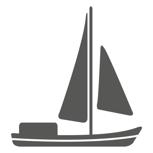 Sailboat Flat Icon Silhouette