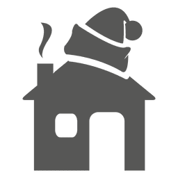 Santa Hat on House Icon PNG Design Transparent PNG