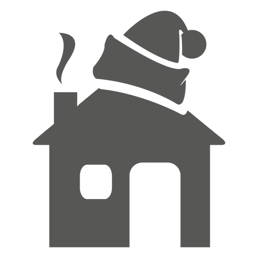 Santa Hat on House Icon PNG Design