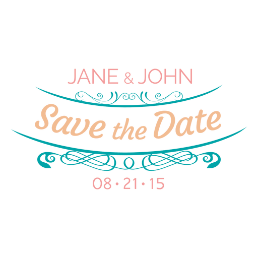 Save the date label 9 PNG Design