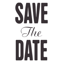 Save the date typography Transparent PNG