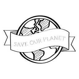 Speichern Sie Ihr Planetenetikett PNG-Design