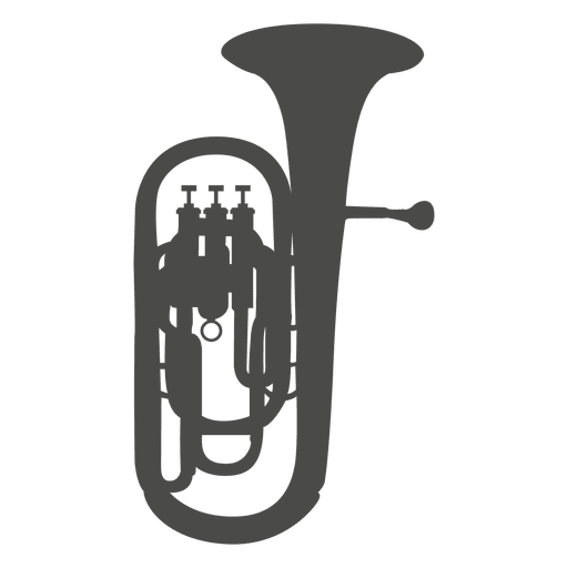 Saxhorn baritone silhouette PNG Design