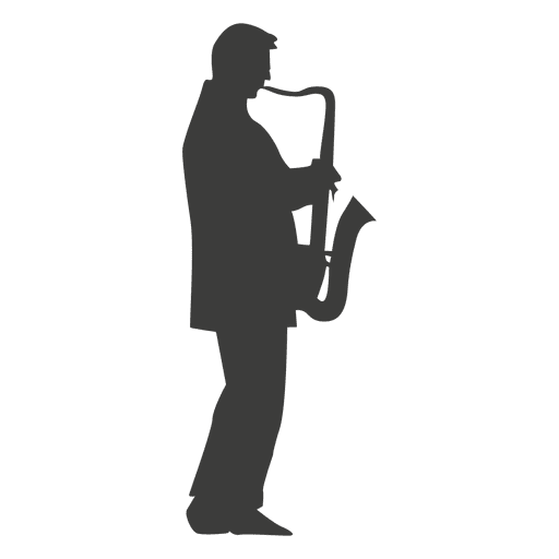Silhueta do músico saxofone Desenho PNG
