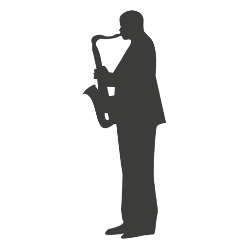 Músico de saxofón silueta 2 Diseño PNG