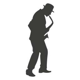 Músico de saxofón silueta 3 Diseño PNG
