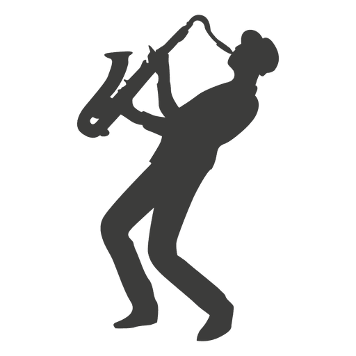 Silhueta de jogador de saxofone Desenho PNG