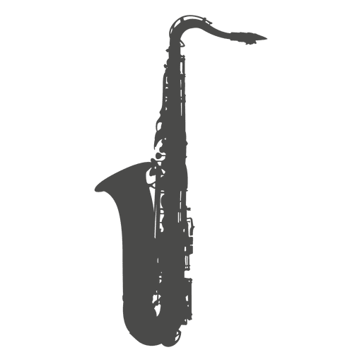 Silueta de saxofon Diseño PNG